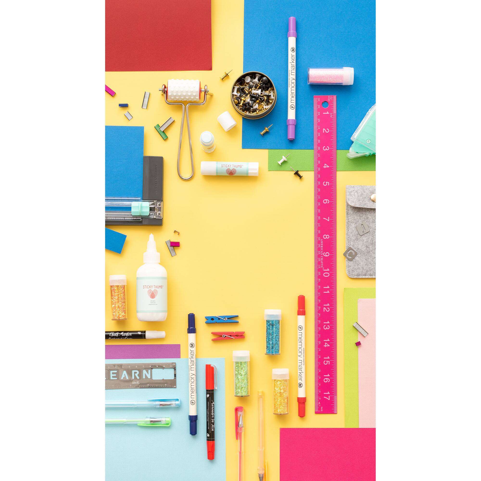 American Crafts™ 12" x 12" Primary Precision Cardstock, 60 Sheets